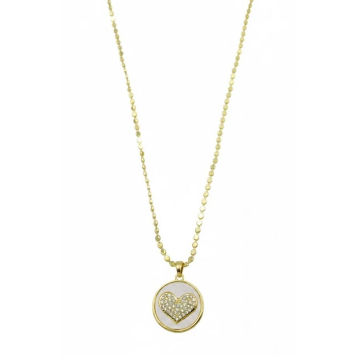 Ezme Zincir Kalp Kolye - Altın