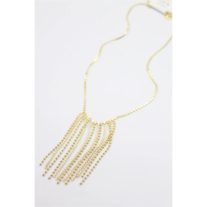 Ezme Zincir Sallantılı Kolye - Altın