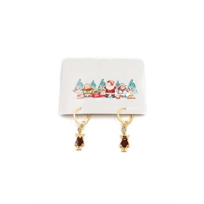 Geyik Yılbaşı Küpe - Altın