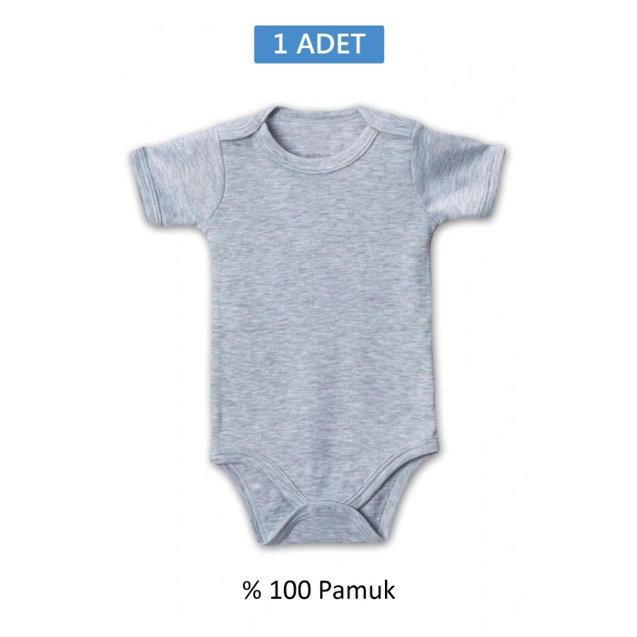 Gri Yarım Kol Body Zıbın 7-12 YAŞ Çocuklar İçin (1 ADET) Alttan Çıtçıtlı Özel Gereksinimli