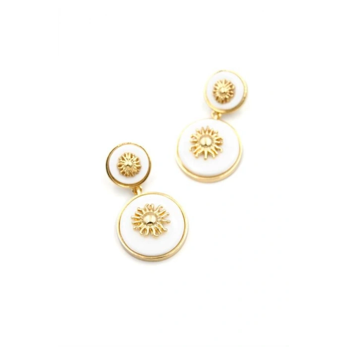 Güneş Küpe - Beyaz