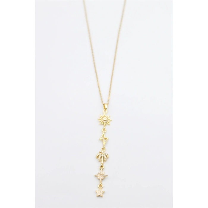 Güneş Yıldız Kolye - Altın
