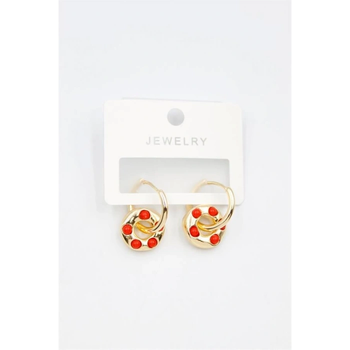 Halka Küpe - Kırmızı