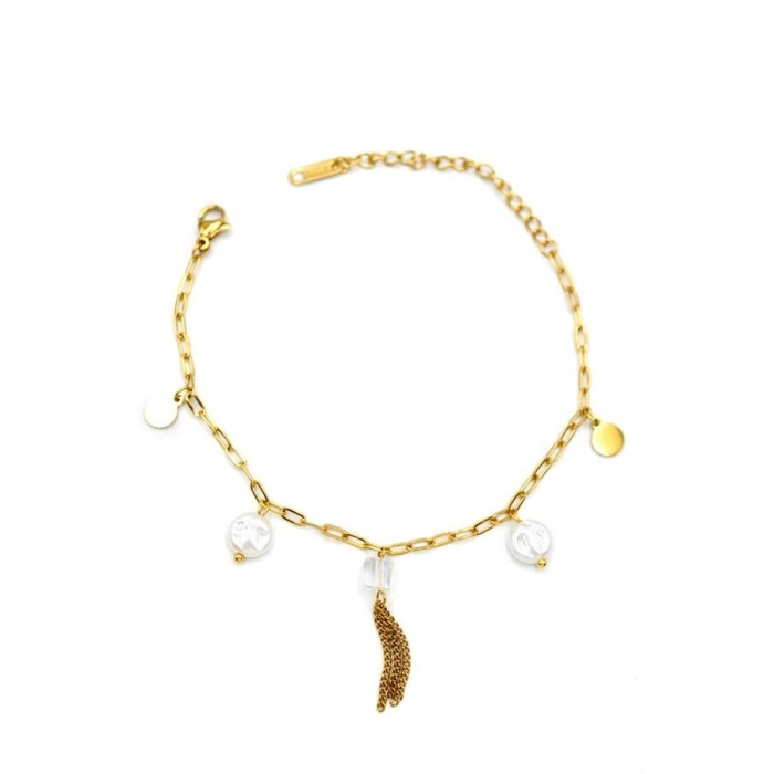 İnci Bileklik - Altın