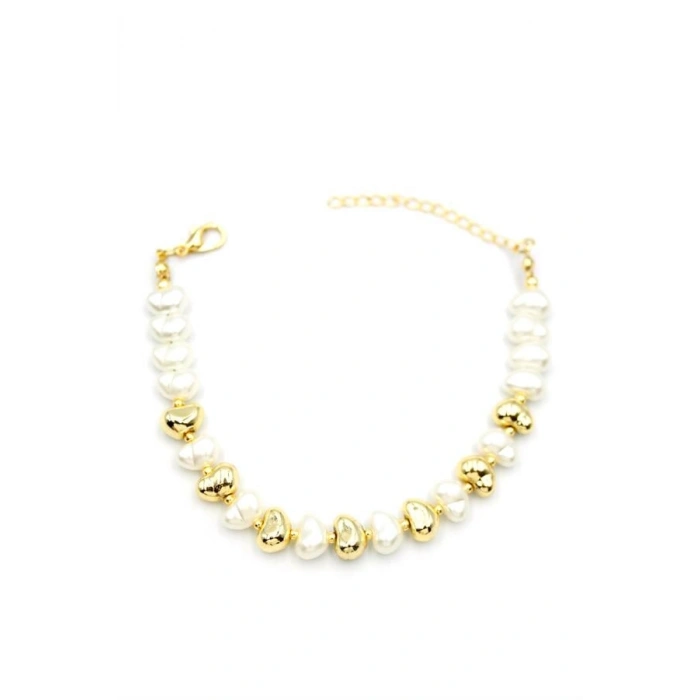 İnci Bileklik - Altın