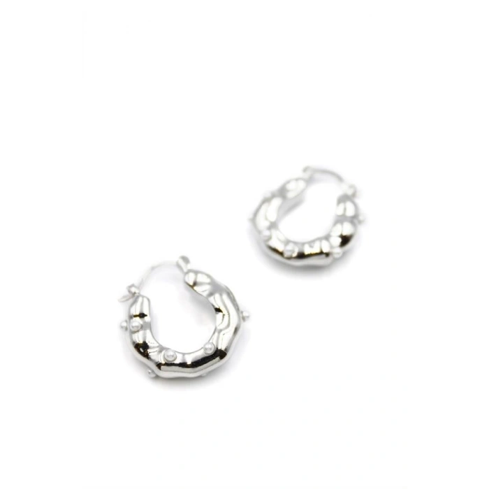 İnci Halka Küpe - Gümüş