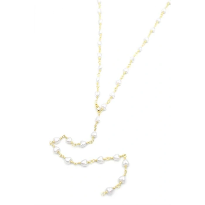 Kalp İncili Y Kolye - Altın