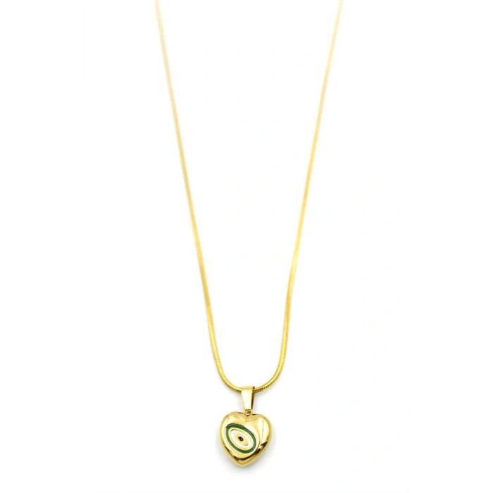 Kalp Kolye - 60 cm - Altın