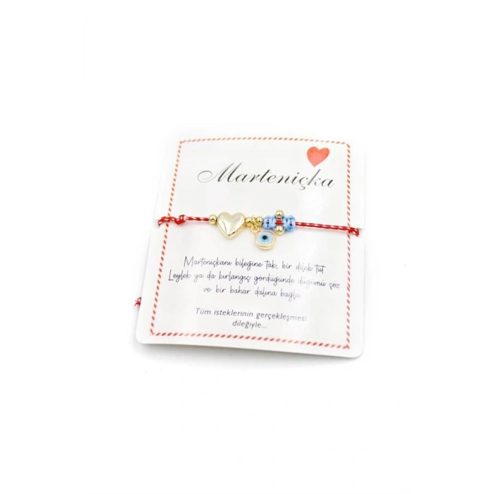 Kalp Marteniçka Bileklik - Kırmızı