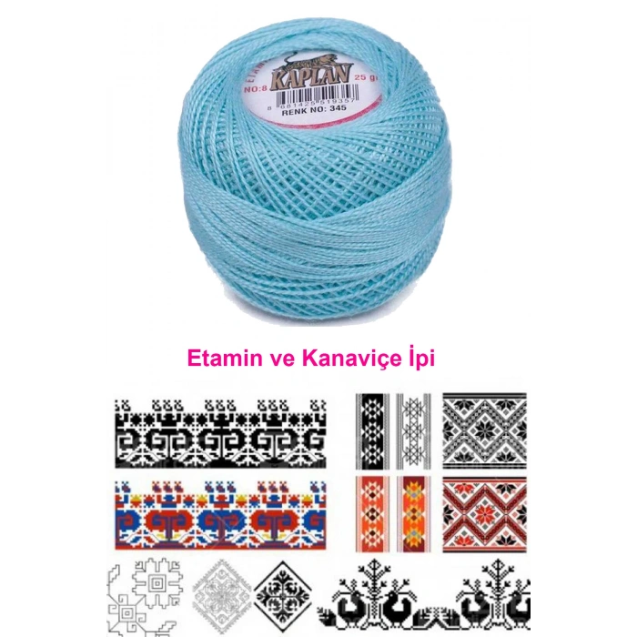 Kaplan Etamin Ve Kanaviçe İpi 8 No Kod/Renk: 345 - Royaleks