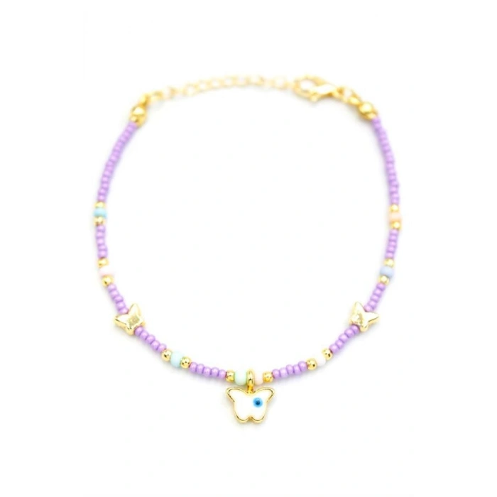 Kelebek Boncuk Bileklik - Mor