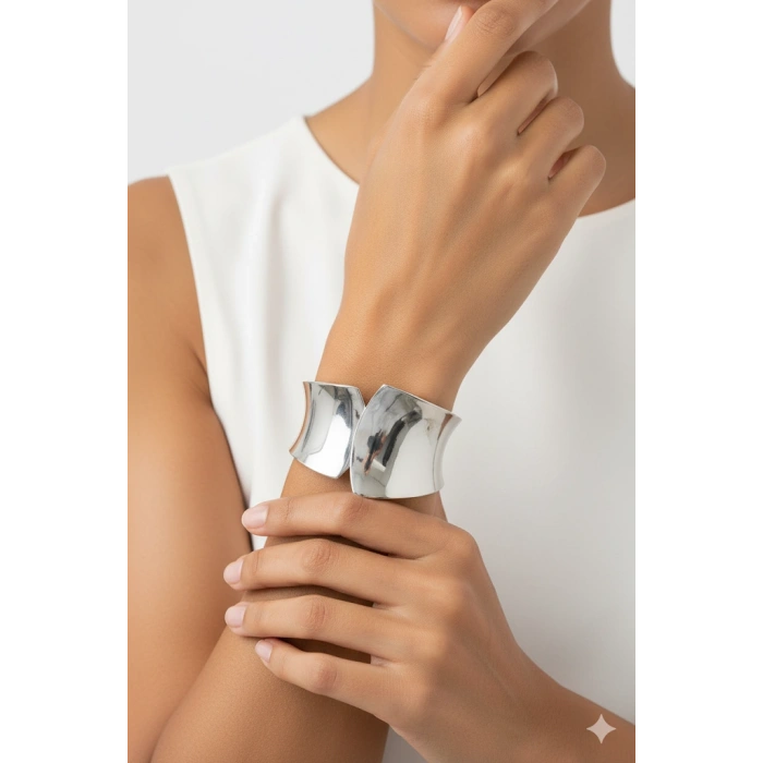 Kelepçe Bilezik - Gümüş