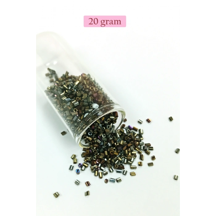 Kesme Cam Boncuk 2mm - 20 Gram - Asker Yeşili -BNC340