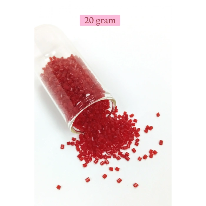 Kesme Cam Boncuk 2mm - 20 Gram - Bordo -BNC341