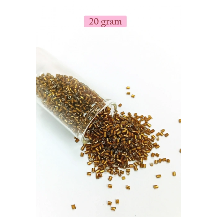 Kesme Cam Boncuk 2mm - 20 Gram - Koyu Kahverengi -BNC324
