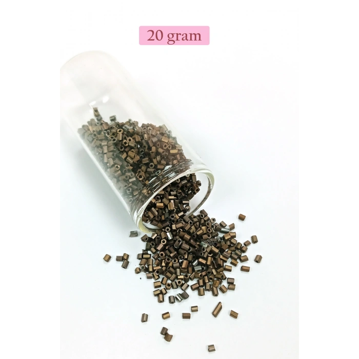 Kesme Cam Boncuk 2mm - 20 Gram - Mat Kahverengi -BNC348