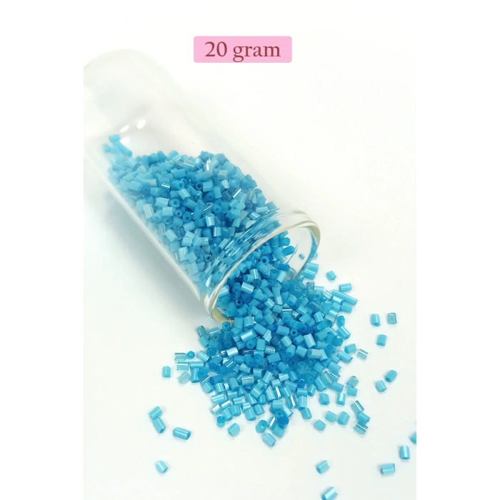 Kesme Cam Boncuk 2mm - 20 Gram - Mat Mavi -BNC338