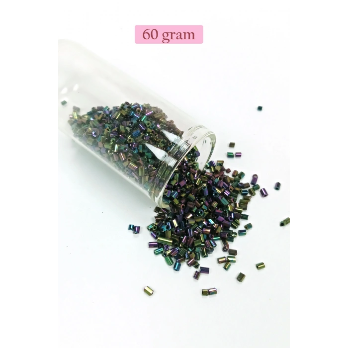 Kesme Cam Boncuk 2mm - 60 Gram - Parlak Alacalı - BNC352