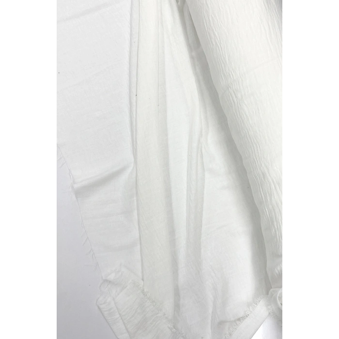 Keten Kumaş - Organik Kumaş - Perde Kumaşı - Ince Keten - Kıyafet Için Kumaş Örtü Beyaz 11