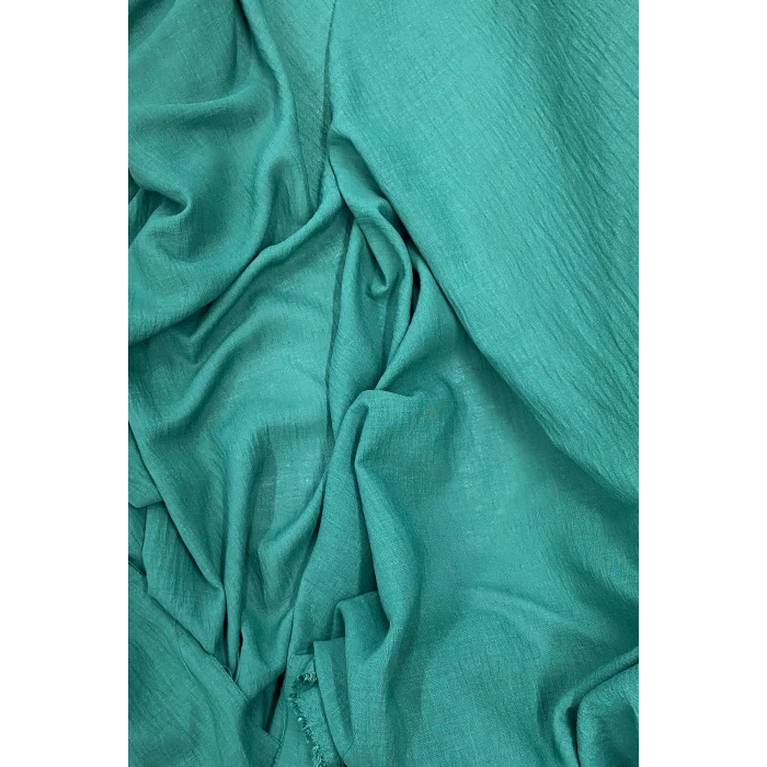 Keten Kumaş - Organik Kumaş - Perde Kumaşı - Ince Keten - Kıyafet Için Kumaş Örtü Koyu Yeşil