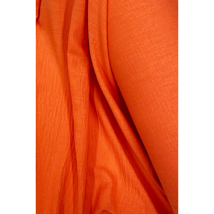 Keten Kumaş - Organik Kumaş - Perde Kumaşı - Ince Keten - Kıyafet Için Kumaş Örtü Turuncu 7