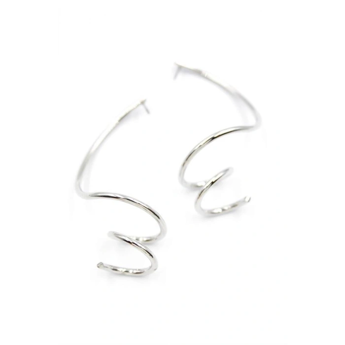 Kıvrımlı Küpe - Gümüş