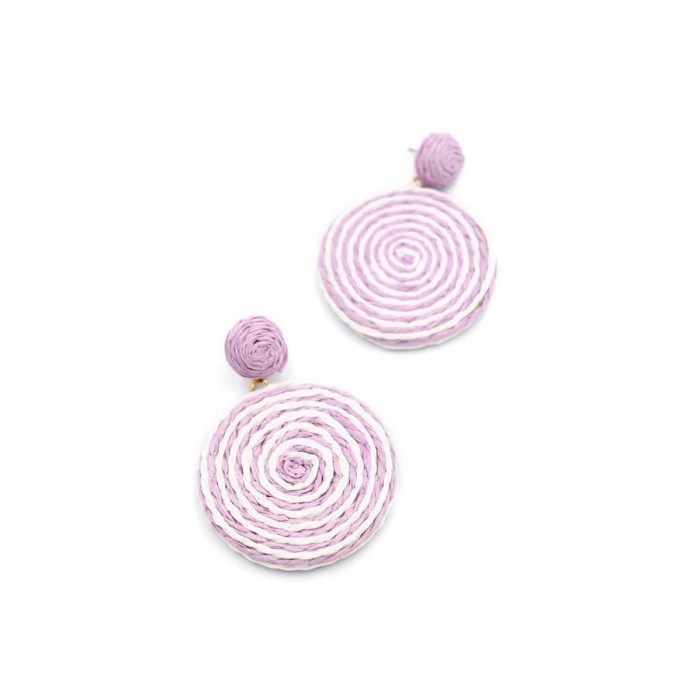 Kumaş Sarmal Küpe - Mor