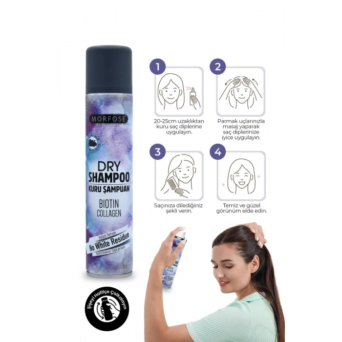 Kuru Şampuan Biotin Collagen 200 ML - Koyu Renkli Saçlar - mrfs