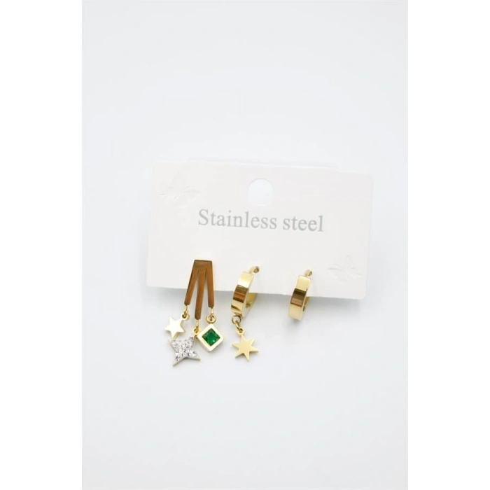 Kutup Yıldızı Çoklu Küpe - Altın