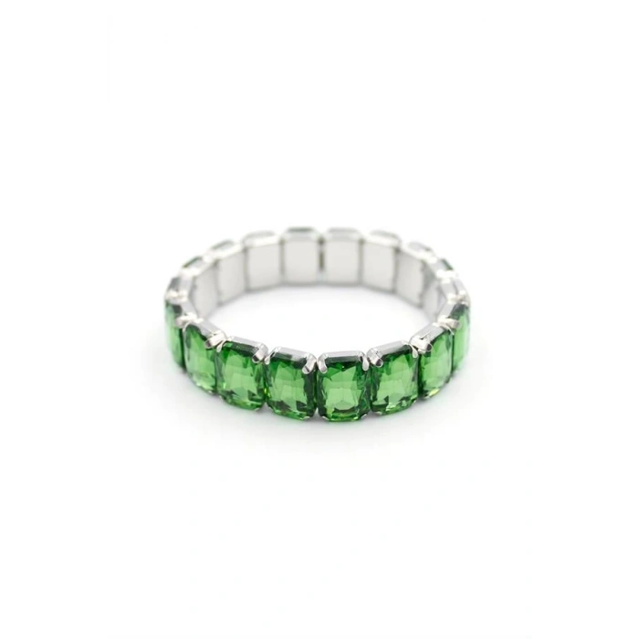 Lastikli Taşlı Bilezik - Yeşil