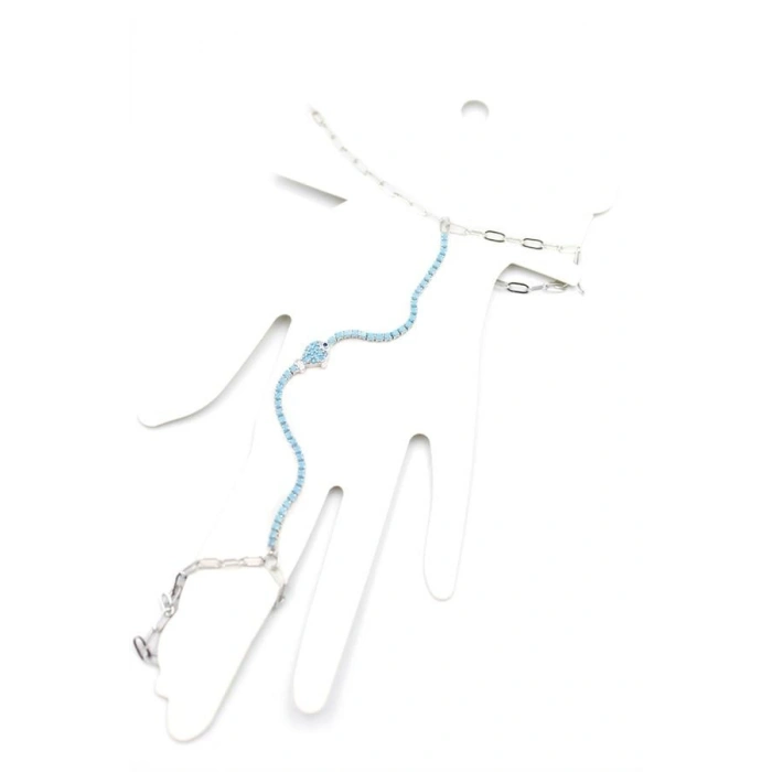 Mavi Taşlı Balık Şahmeran - Gümüş