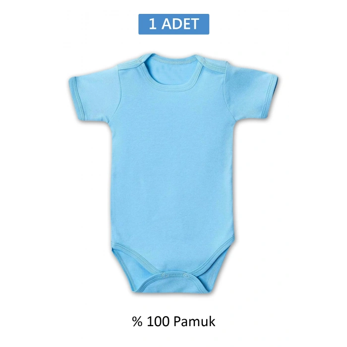 Mavi Yarım Kol Body Zıbın 7-12 YAŞ Çocuklar İçin (1 ADET) Alttan Çıtçıtlı Özel Gereksinimli