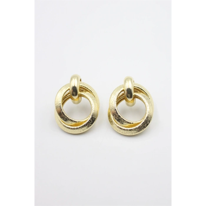 Metal Halka Küpe - Altın