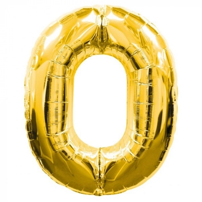 Mey İthalat® 0 Rakamlı Folyo Balon Gold Renk  40 inç