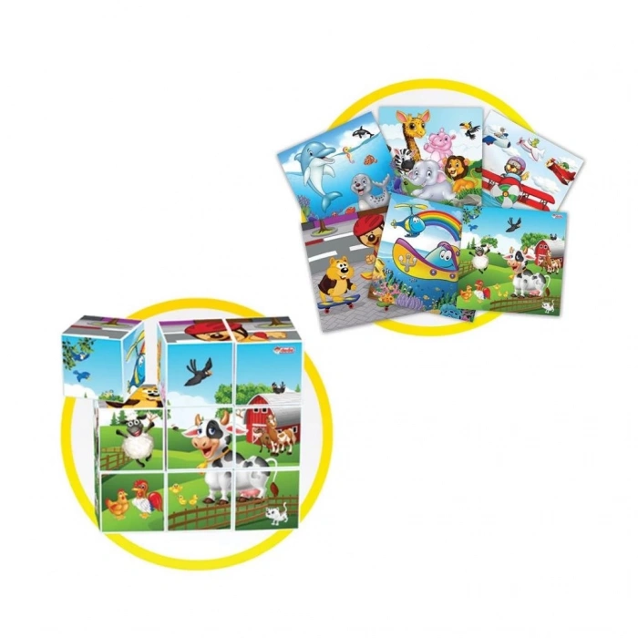 Mey İthalat® 02034 Resimli Küpler 9 Parça