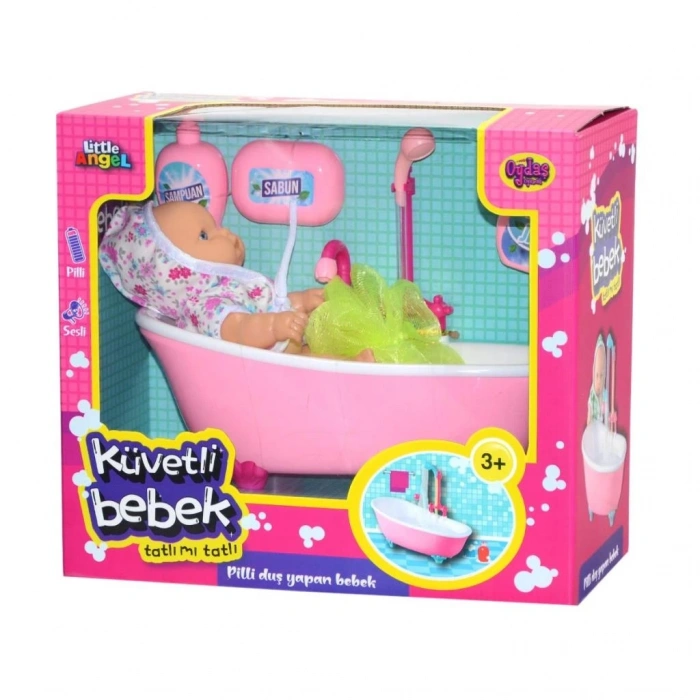 Mey İthalat® 02605  Pilli Küvette Duş Yapan Bebek