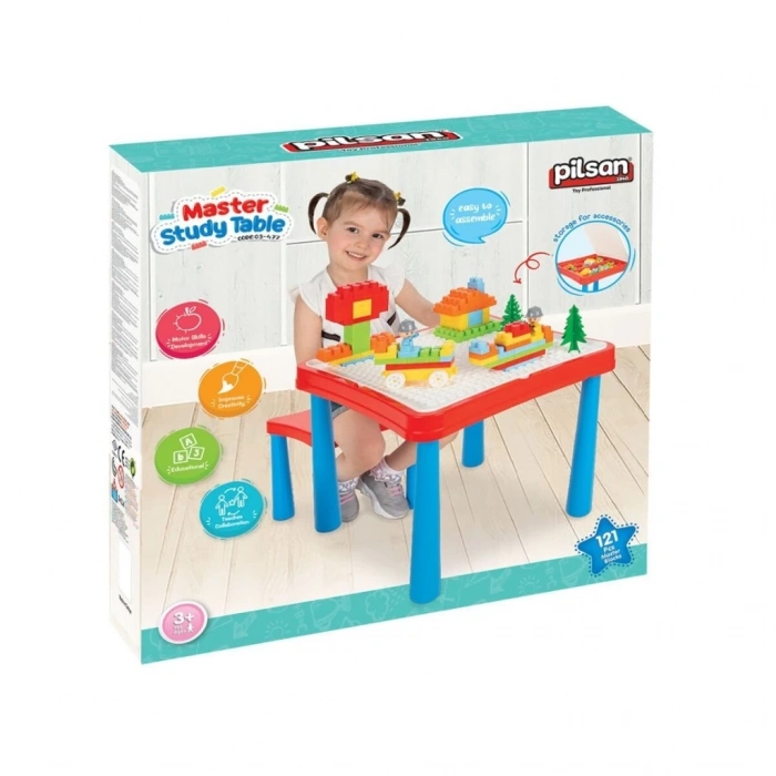 Mey İthalat® 03 477 ÇALIŞMA MASASI KIRMIZI MAVİ