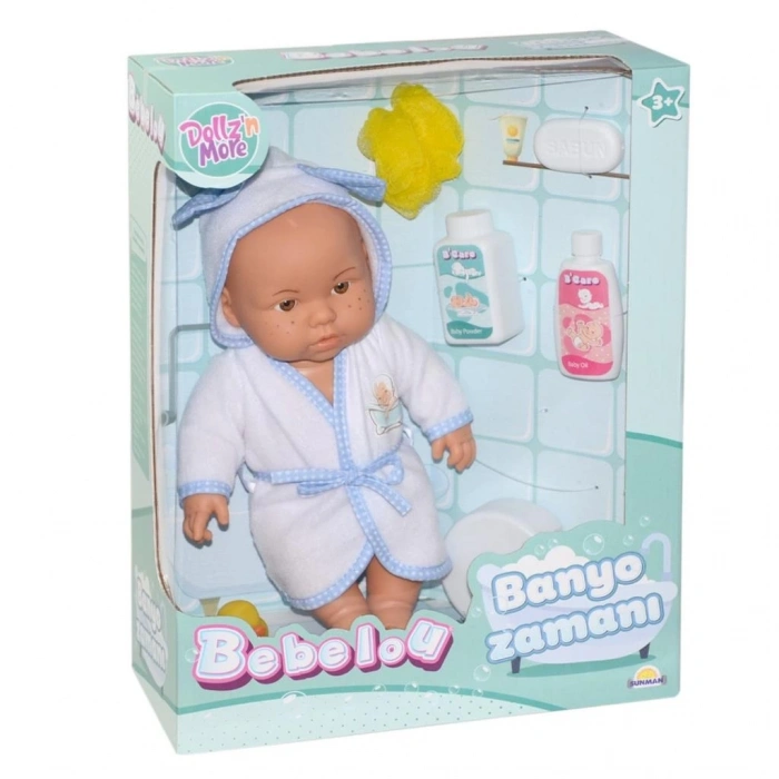 Mey İthalat® 030031 , Bebelou Banyo Zamanı Bebek Seti, 35 cm / +3 yaş