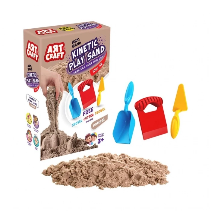 Mey İthalat® 03690  Aksesuarlı Naturel Kinetik Oyun Kumu 1000 gr