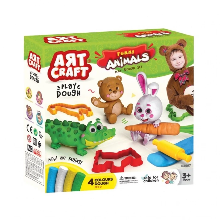 Mey İthalat® 03697 Eğlenceli Hayvanlar Hamur Set 200 gr