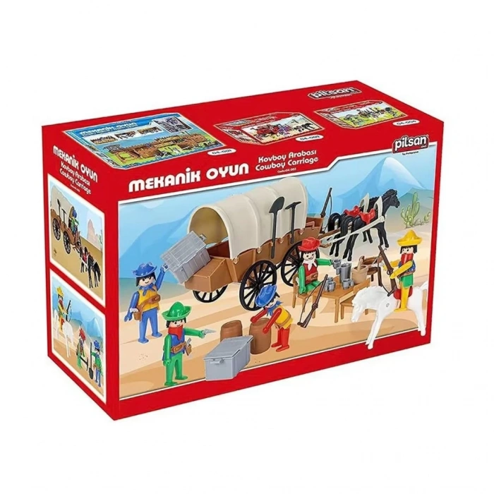 Mey İthalat® 04 003  Mekanik Seri 3 Kovboy Arabası - Oyuncak