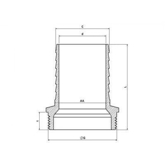 Mey İthalat® 1 1/2 Sarı Hortum Rakoru