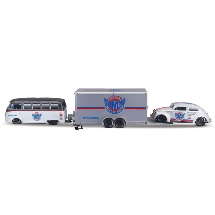 Mey İthalat®  1/64 Design Seri Yarış Takımı Römork ve Araç Set