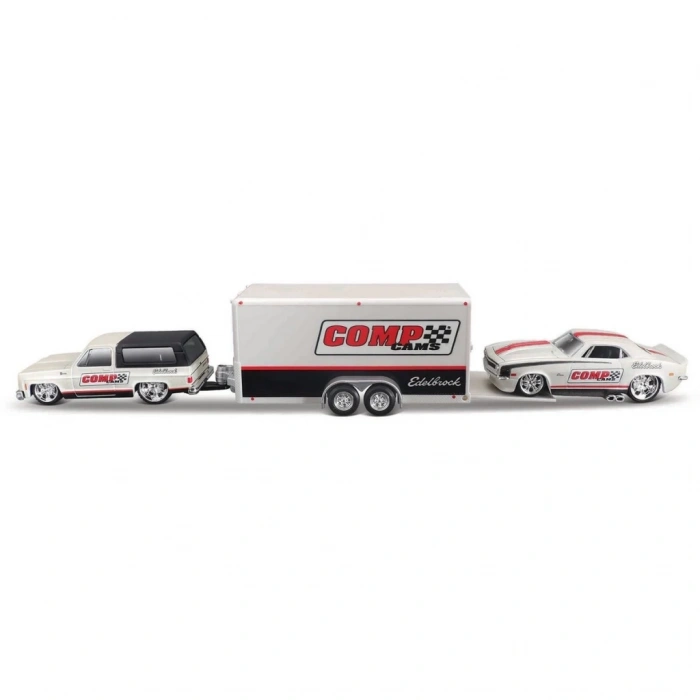 Mey İthalat®  1/64 Design Seri Yarış Takımı Römork ve Araç Set