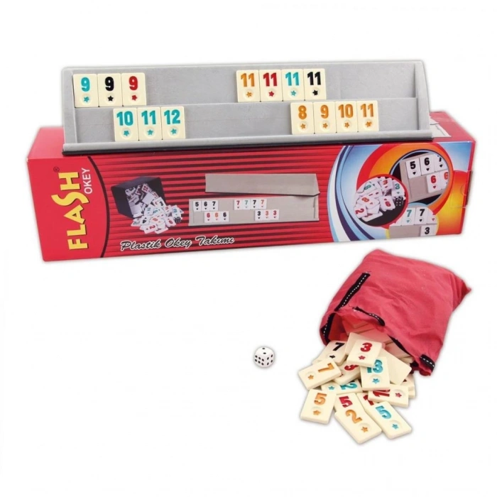 Mey İthalat® 1010129 Flash Plastik Okey Takımı ,Star okey