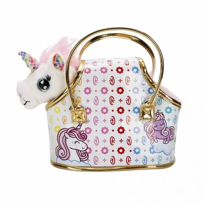 Mey İthalat® 10873 Taşıma Çantalı Peluş Unicorn Lou Lou -