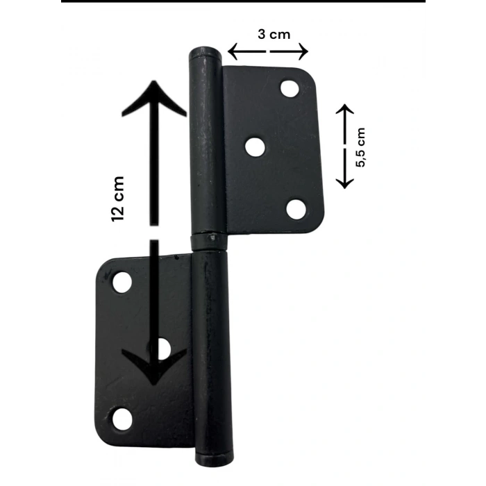 Mey İthalat® 12 cm Siyah Yönsüz Cerman Menteşe