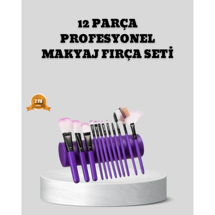 Mey İthalat® 12 Parça Makyaj Fırça Seti – Profesyonel ve Günlük Kullanıma Uygun
