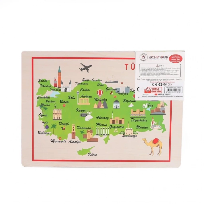 Mey İthalat® 131-132 ONY Ahşap Tutmalı Puzzle Büyükten Küçüğe -Onyıl