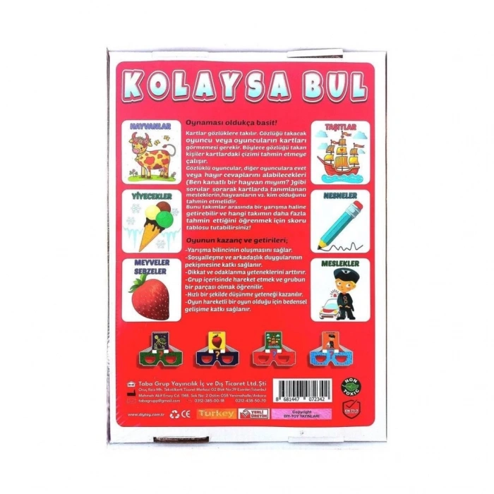 Mey İthalat® 1631550 Kolaysa Bul Tahmin Etme Oyunu